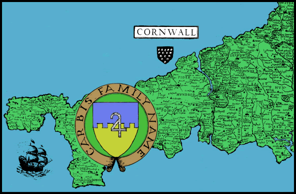 Old style map of Corwall